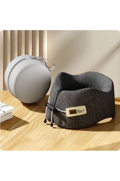 Choice 24x24x12cm Dark Gray Memory Foam U-shaped Pillow Travel Neck Support Sleeping Pillow Shoulder Rest U