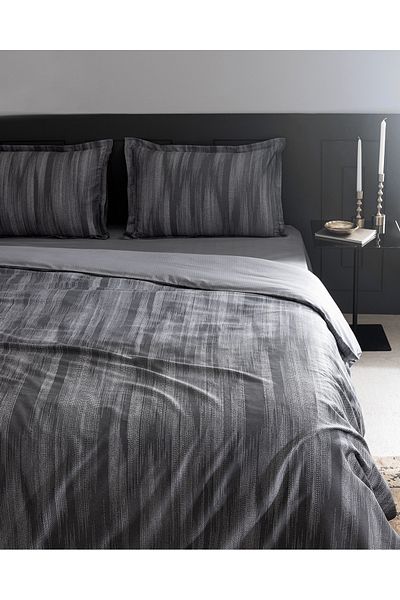 Madame Coco Raphael Anthracite Double Satin Duvet Cover Set - 100% Cotton Printed
