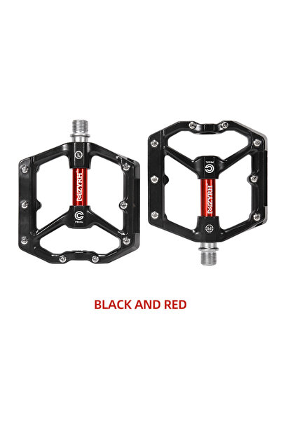 MZYRH دواسات دراجات عاكسة MZ-930 باللونين الأسود والأحمر، محامل محكمة الغلق م...