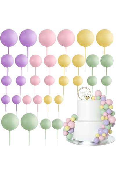Choice Colorful Colorful Foam Balls Cake Topper Diy Insert Cake Decoration For Baby Shower Birthday Party