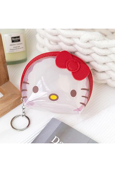 Choice Hello Kitty Sanrio Hello Kitty Transparent Coin Purse Cartoon Anime Cute My Melody Kuromi Cinnamorol
