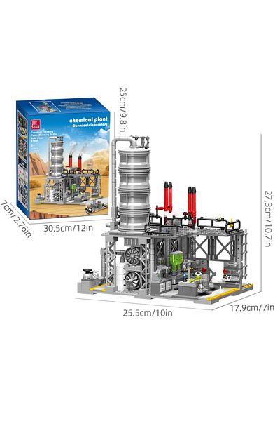 AMAZINGBLOKS 717pcs With Box City Street View Building Blocks Natural Gas Storage Center Laboratory Transport Sta