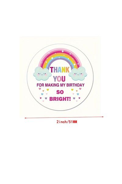 Choice White 60pcs Birthday Party Thank You Sticker Labels Thank You For Making My Birthday So Bright Stick