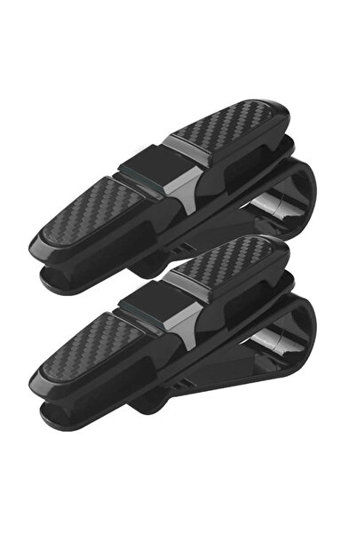 Choice Black 2Pcs Car Glasses Holder Sun Visor Clip Universal Car Glasses Cas...