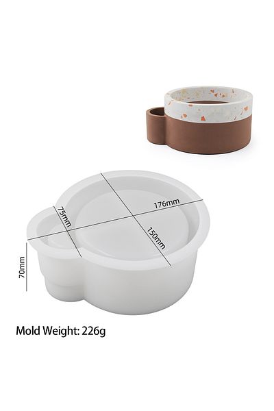 UDOCOOL 01 Large Round Candle Jar Silicone Mold Big Flowerpot Vase Storage Box Mould Diy Cement Concrete Res