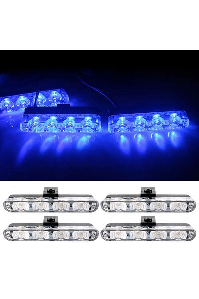 Choice Blue 4 In 1 Red Blue Emergency Strobe Lights Police Strobe Lights 12v Wireless Remote Control Flash