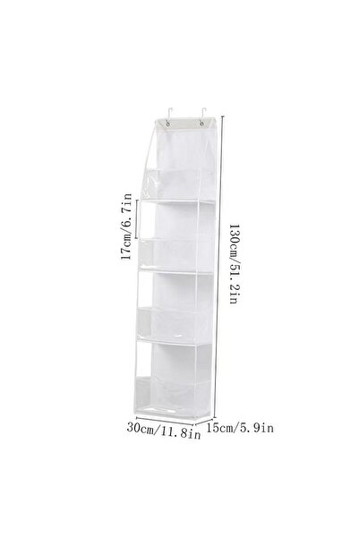 Choice حقيبة قماشية متعددة الوظائف بيضاء اللون مكونة من 4 طبقات للتعليق خلف ا...