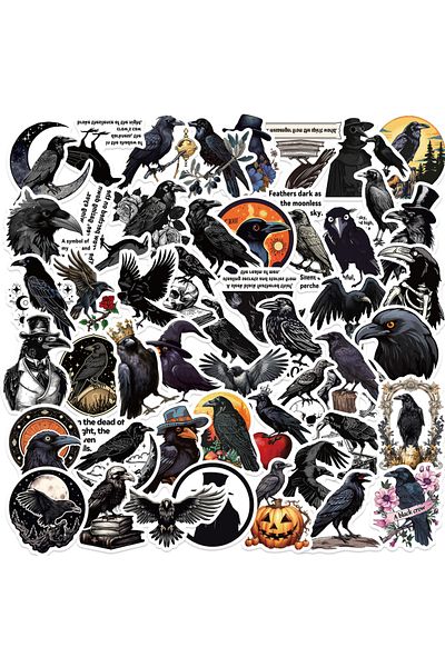 Choice 50pcs 50pcs Dark Dread Crow Sticker Diy Phone Laptop Luggage Skateboard Graffiti Cartoon Animal Deca