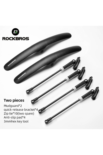 Choice 2 pcs ROCKBROS Bicycle Mudguard Road Bike Rear Front Fender PP Soft Pl...
