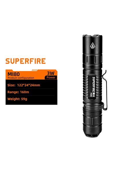 Choice Mi80-only Flashlight Superfire Mi80 Portable Led Flashlight Super Bright Edc Torch 160m Long-range A
