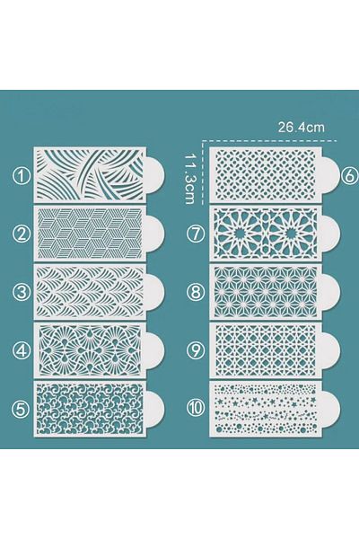 Choice 10pcs 10pcs/set Diy Fondant Stencil Reusable Cake Decorating Stencil Plastic Spray Mold Stencils Cak