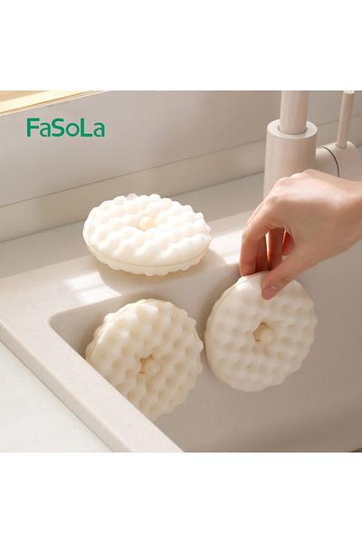 Choice FaSoLa 2PCS Double-side Suction Cup Sponge Wipe Detachable Soft Kitchen Cleaning Brush Dishes Bru...