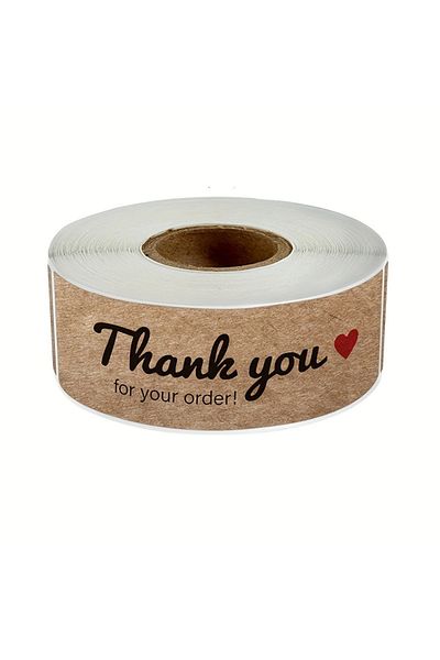 Choice C-120pcs Hank You For Your Order Stickers Kraft Paper Sealing Stickers Rectangular Stickers For Shop