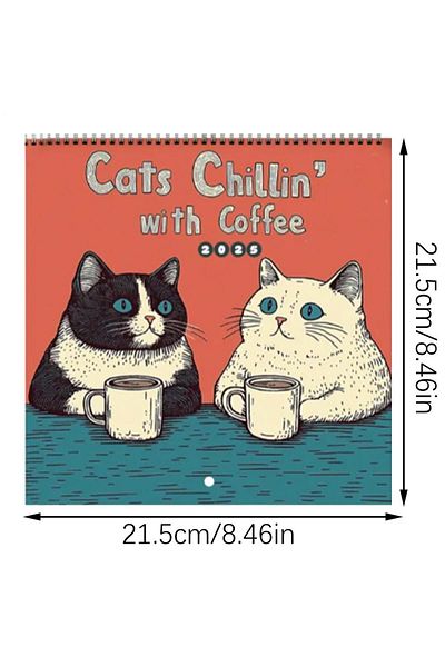 Choice Random Style 2025 Calendar Cat Design Hangable Calendar 12-month 2025 Monthly Weekly Planner Calenda