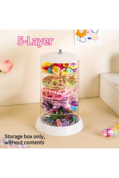 Choice منظم مكياج دوار 360 درجة بخمس طبقات - شفاف، متعدد الطبقات لتخزين مستحض...
