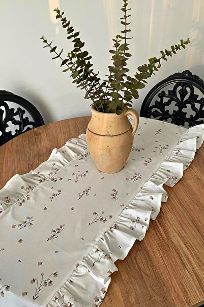 KAMİZ Fırfırlı Runner Lale Desenli 40x110