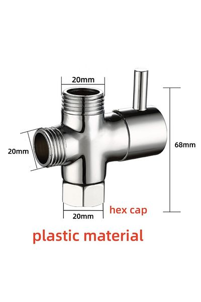 Choice Plastic Hex Cap G1/2in 3 Way Diverter Valve T-adapter Converter For Shower Brass Water Tap Connector