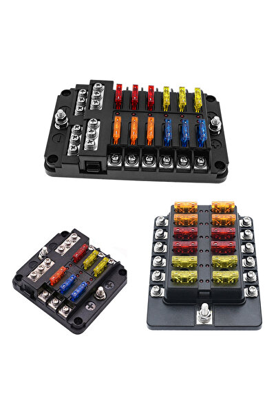 Choice حامل صندوق المصاهر للسيارة والقارب 6/12 طريقة حامل شفرة المصاهر مع مؤشر تحذير 12 فولت 36 فولت تيار متردد