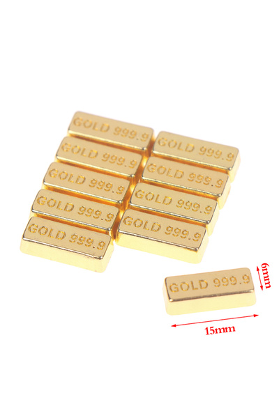 Choice 10 قطع 10 قطع 1:12 بيت دمية مصغر من سبائك الذهب والعملات النحاسية نموذ...