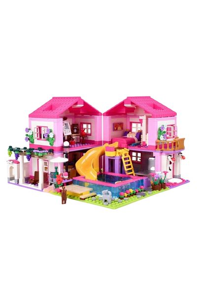 yaafun 1018pcs Friends City Series House Summer Holiday Villa Castle Building Blocks Sets Figures Swimming