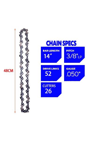 Choice 14inch 52drive 10/12/14/16inch Pole Saw Chainsaw Chain 3/8"lp 40/45/50/52/55//56/59 Drive Links For