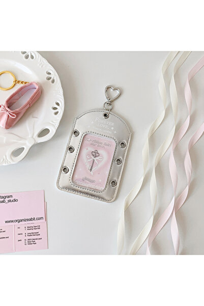 Choice حامل ملصقات الصور الجلدي الفضي مقاس 3 بوصات على شكل فيونكة وشريط وحامل...