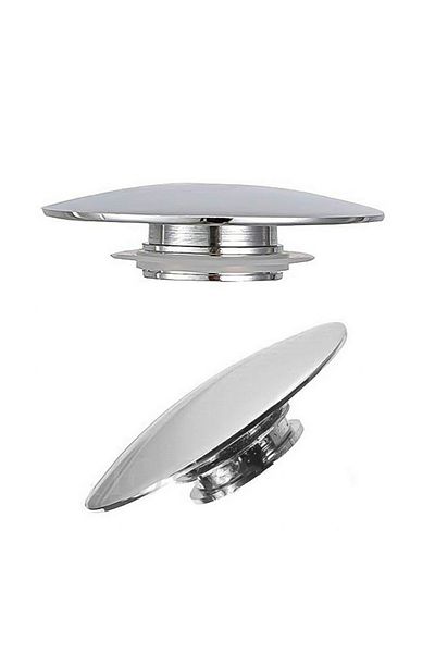 Choice Basin Waste Sink Plug, Silver Chrome, 66mm PopUp Cap, Click Clack Push Button, Replacement Part F...