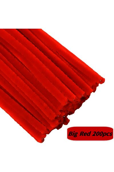 Choice Big Red 200 Pcs Red Pipe Cleaners Chenille Stem, Chenille Stems Pipe Cleaner, Red Pipe Cleaners Craf