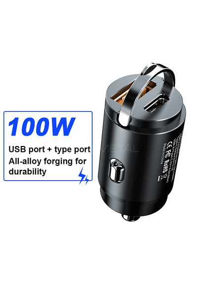 Choice 1pc Blalion Mini 100w Usb Car Charger Type C Qc3.0 5a Fast Charging 2 Port 12-24v Cigarette Socket L
