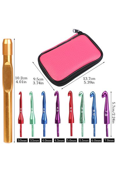Choice Imzay Adjustable Head Crochet Hooks Set Knitting Needles Tools Kit Steel Handle With 8 Pcs Replac...