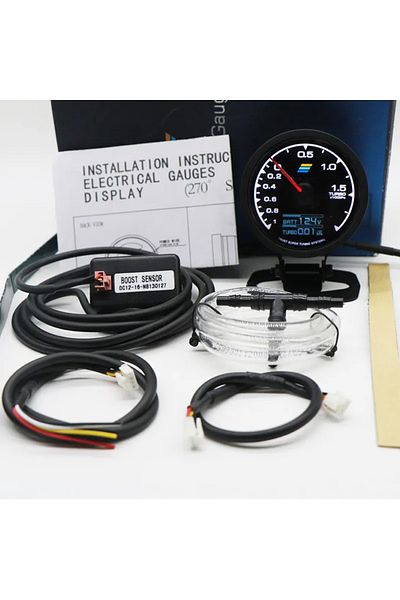 SDAO توربين 62 مم شاشة عرض رقمية LCD مقياس ضغط الزيت للسيارة درجة حرارة الزيت درجة حرارة الماء