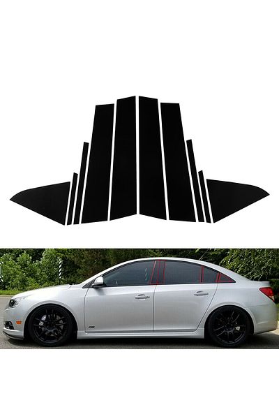 Choice Fit For Chevrolet Cruze 2011 2012 201 2013 2014 2015 10x Glossy Black Pillar Posts Window Decor C...
