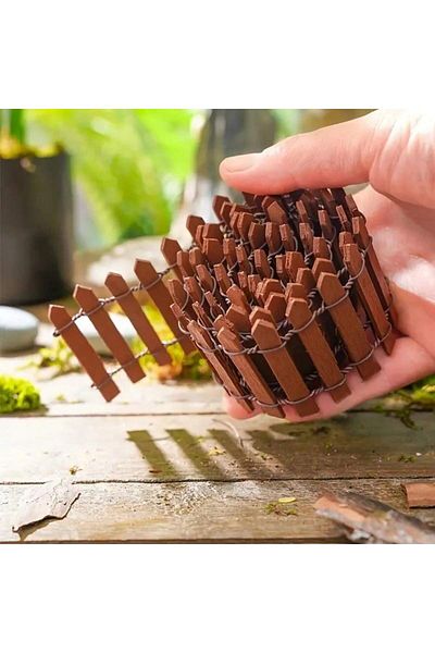 Choice Coffee Brown 1pc Mini Wooden Fence Miniature Fence For Fairy Garden Micro Landscape Flower Pots Acce