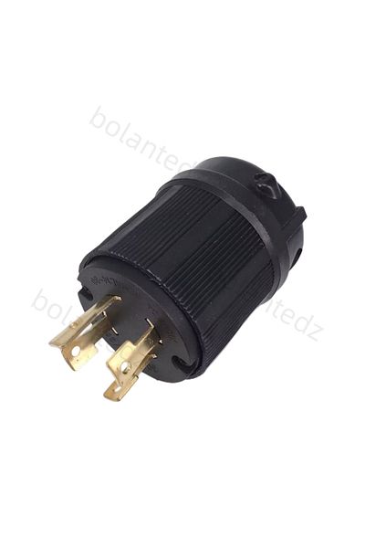 Bolantedz ذكر أسود UL 30A 125 فولت 250 فولت Nema L14-30p L14-30r قابس طاقة صناعي بقفل ملتوي 4 أقطاب لوحة مستقبل