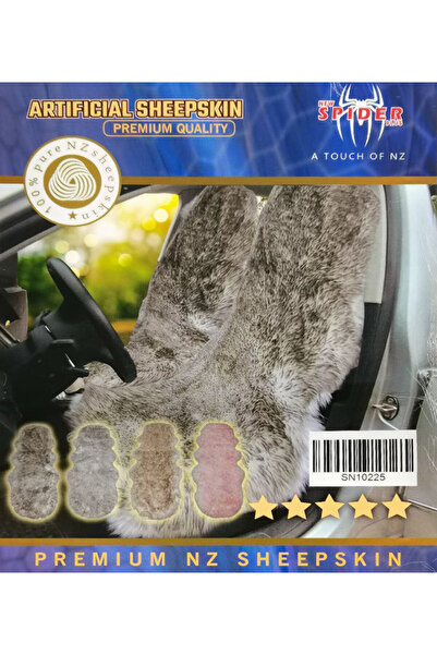 Generic Sheepskin Car Seat Cover, Soft Wool Pad, Fits Most Vehicles Brown & White