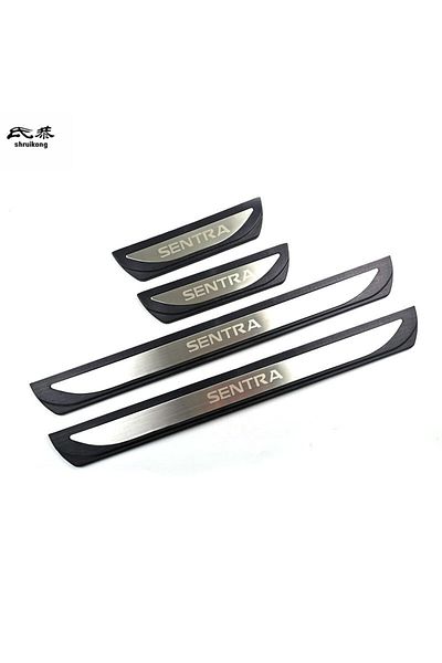 Choice 4pcs Plastic Stainless Steel For 2016-2019 Nissan Sentra Car Door Sill Pedal Welcome Scuff Plate ...