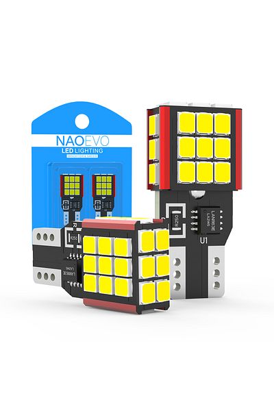 Choice T15 أبيض قطعتان من Nao T15 W16w Led Cnabus لمبة بدون خطأ T16 15 وات 1500 لومن 921 30smd 3030 سيارة فائقة السطوع