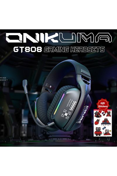 Choice Black And Sticker Onikuma Gt808 2.4ghz Wireless Gaming Headset Noise Cancelling Earphone Headset For