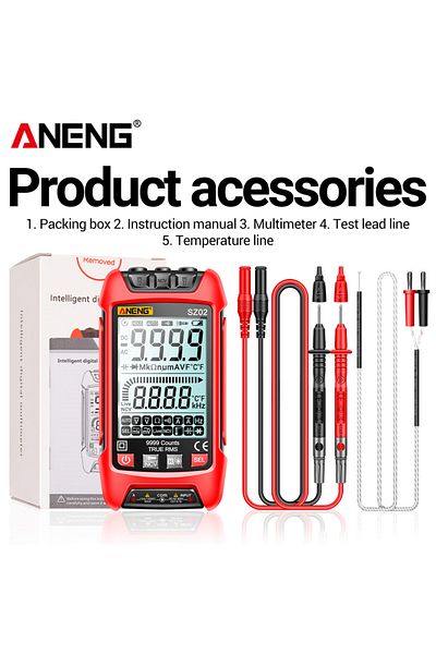 ANENG Sz02 Red Sz01/sz02 Diode Tester Professional Digital Multimeter True Rms Smart Ac/dc Current V