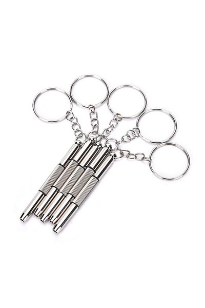 HUXUAN 5pcs Mini 3in1 Eyeglass Screwdriver Sunglass Watch Repair Kit Tool with Keychain Eyeglass Screwdr...