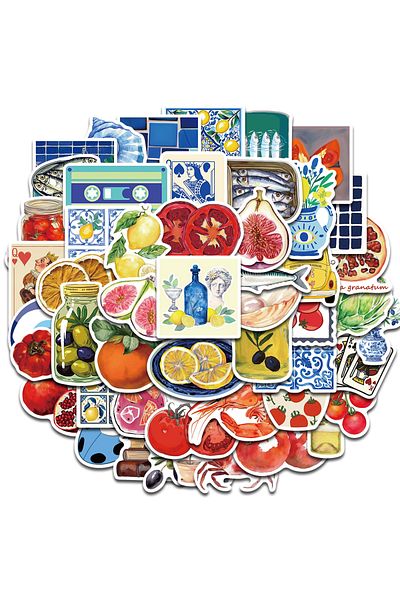 Choice 50pcs 50pcs Mediterranean Tomato Stickers Kawaii Laptop Aesthetic Graffiti Room Skateboard Waterproo