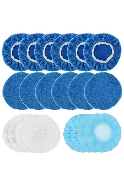 Choice 20pcs 20/8pcs Buffer Pads Cover Car Polisher 6 Inch Bonnets Wheel Polishing Microfiber Polishing Pad