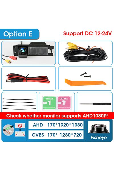 JMCQ Ahd(1080P)cvbs(720P) Rear View Camera Ahd Cvbs 1080p 170° Fisheye Lens Full Hd Backup Camera For Ope