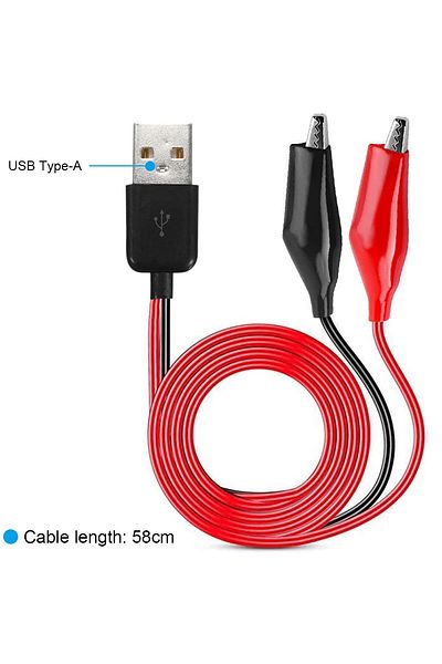 AOKIN Alligator Clip to USB, Crocodile Clamps to USB Type-A Male Connector Cable Copper Test Leads for ...