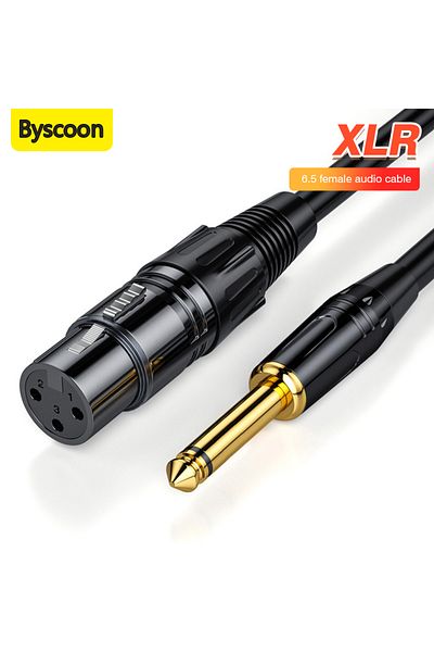 Choice كابل صوت 1 متر XLR إلى 6.5 مم، كابل صوت تناظري متوازن للميكروفون، XLR أنثى إلى مقبس 6.5 مم للحوسبة