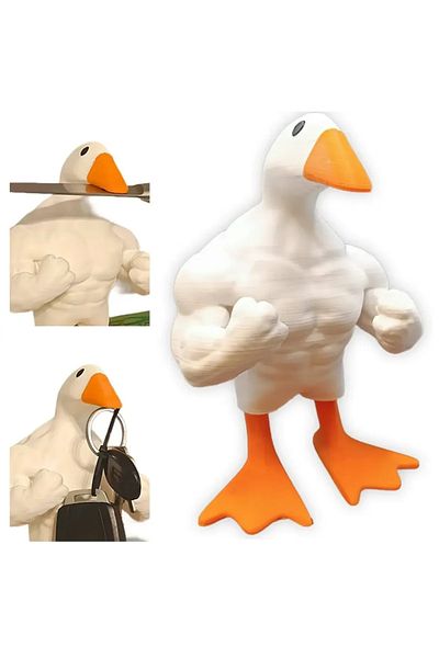 Choice Muscle Duck Statue Ornament Funny Strong Duck Statue Decoration Resin Crafts Sculpture Ornament D...