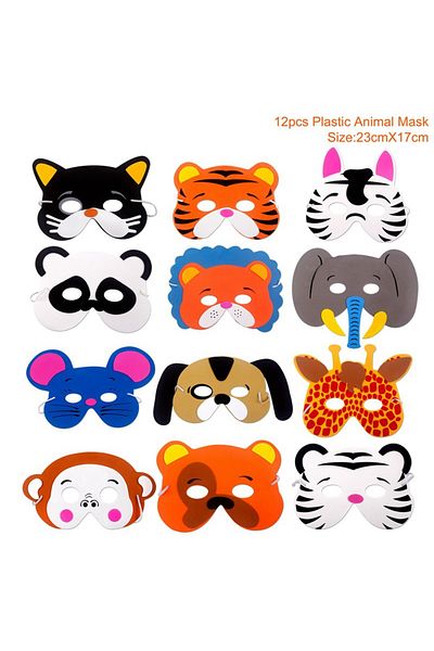 Choice Animal mask 12pcs Party Mask Birthday Party Supplies EVA Foam Animal Masks Cartoon Kids Party Dress