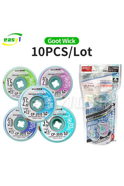 Choice 10pcs Cp2015 Original Goot Wick Soldering Wick Braided Copper Wire Desoldering Bga Tin Solder Remove