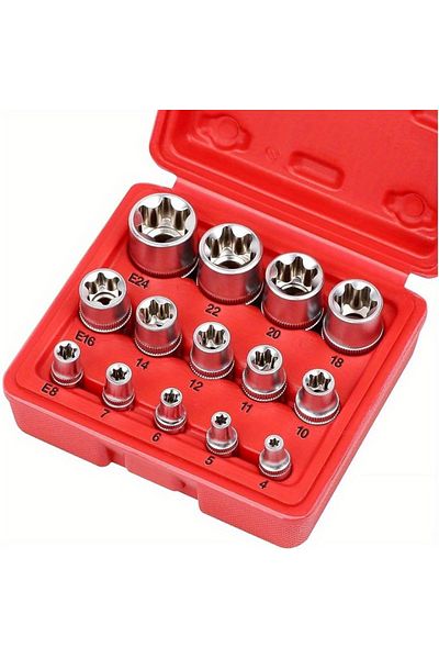 Choice 14pcs/set E-TORX Socket Set - Premium Female Torx Socket Set, Torque1Socket Set, External Torx So...
