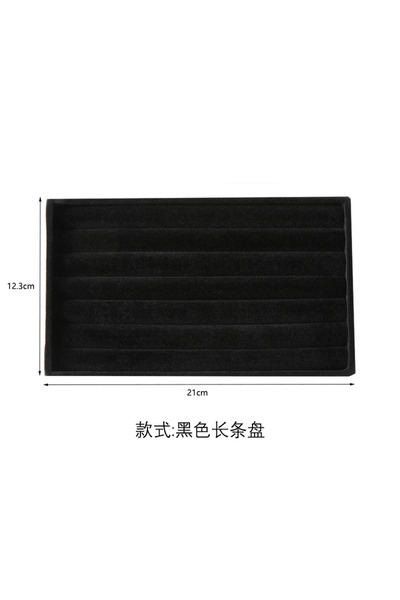 Choice 5 منظم مجوهرات أسود مخملي صينية تخزين المجوهرات عرض الخواتم والأساور و...